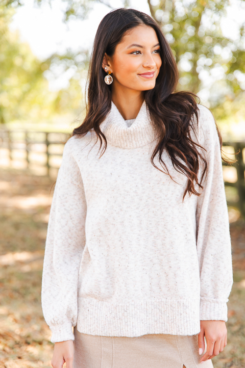 Neutral Sprinkled Sweater Oatmeal New Arrivals The Blue Door Boutique