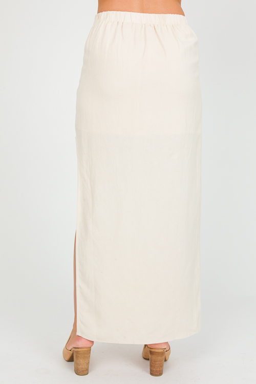 Side Slit Maxi Skirt, Oatmilk