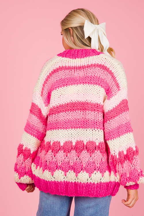 Pink Stripes Cardigan