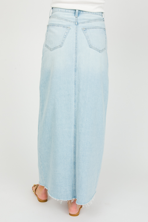 Slit Denim Maxi Skirt, Light