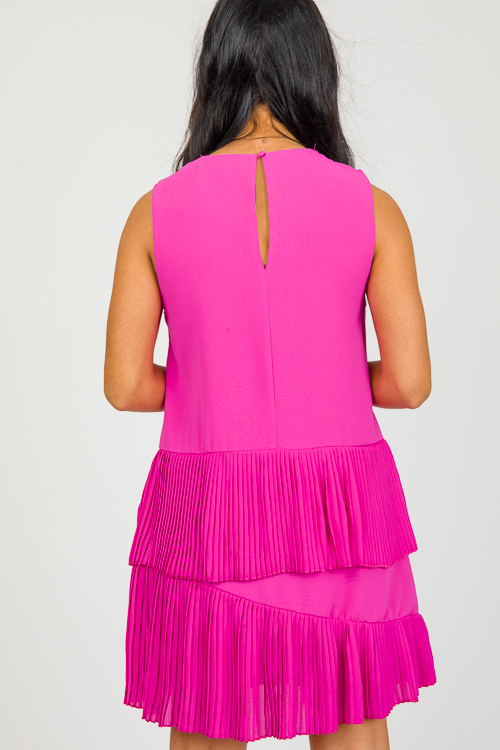 Sasha Ruffle Dress, Magenta