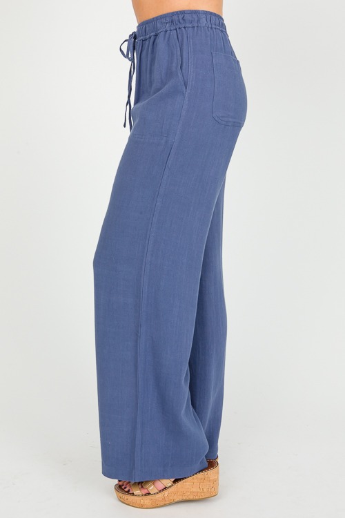 Andrea Linen Pants, Denim Blue - New Arrivals - The Blue Door Boutique