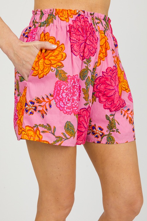 Floral Pull-On Shorts, Pink - 0226-59.jpg