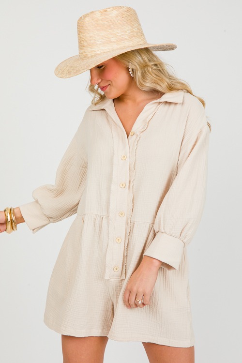 Button Up Gauze Romper, Stone - 0228-3.jpg