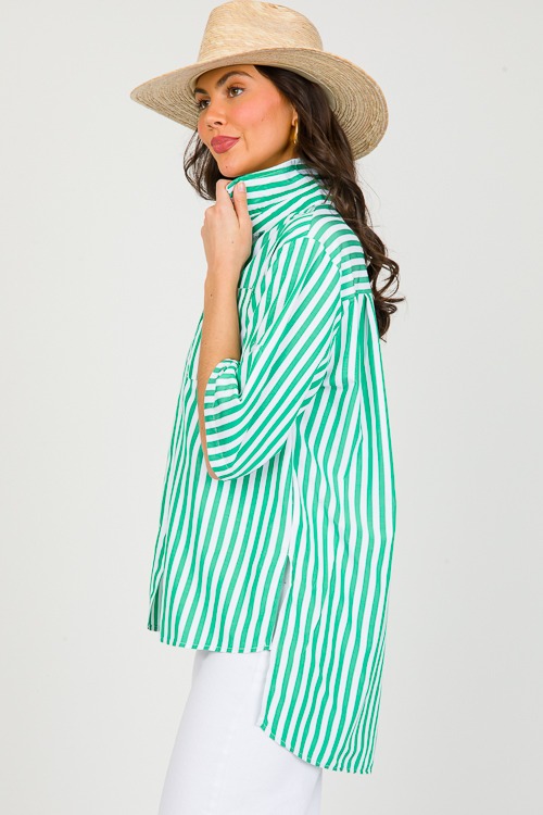 Striped Hi-Lo Shirt, Green - 0228-71p.jpg