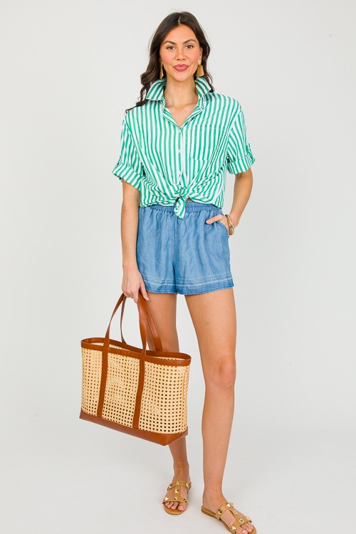 Striped Hi-Lo Shirt, Green - 0228-74.jpg