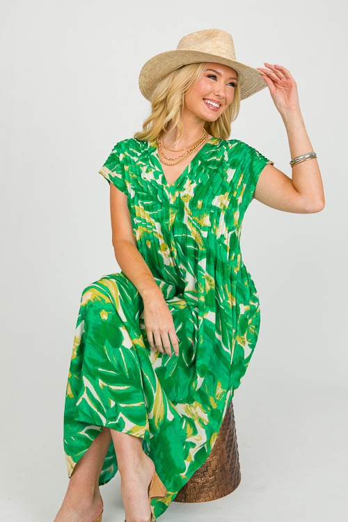 Printed Pintuck Midi, Green - 0305-19.jpg