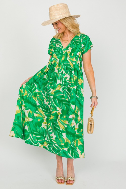 Printed Pintuck Midi, Green - 0305-22.jpg