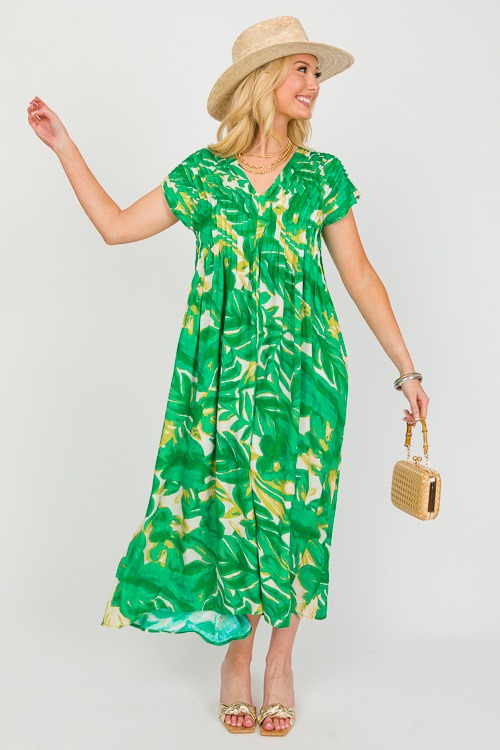 Printed Pintuck Midi, Green - 0305-24.jpg