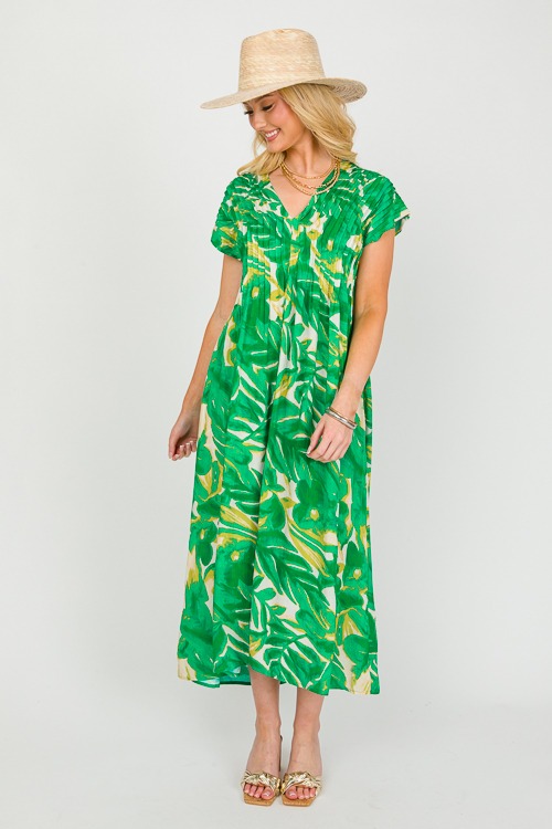 Printed Pintuck Midi, Green - 0305-25.jpg