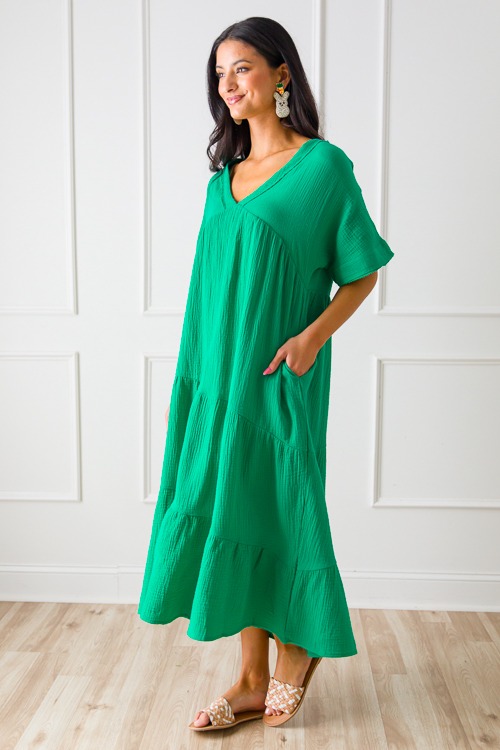 Asymmetric Tier Gauze Midi, Kelly Green - 0307-241h-Edit.jpg