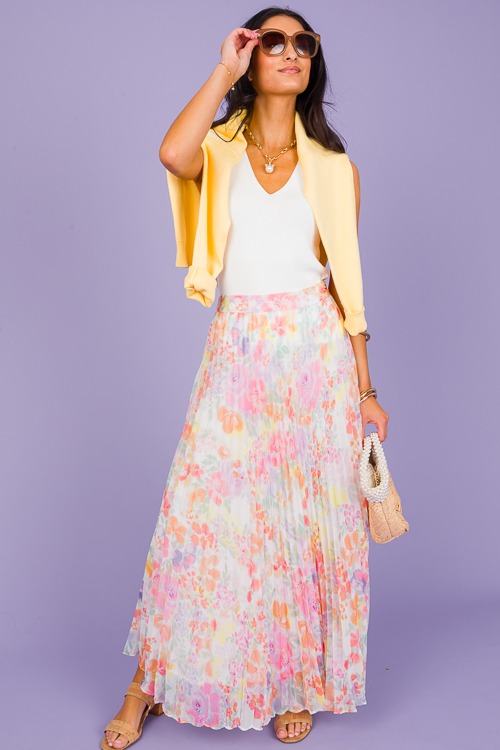 Floral Pleated Maxi Skirt, White - 0307-59.jpg