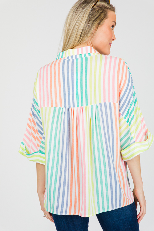 [KIRSH]MULTI STRIPE SHORT SLEEVE SHIRT/追跡付 