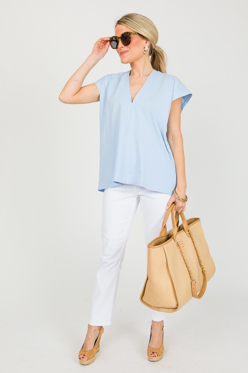 Knit V-Neck Top, Light Blue - 0311-69h.jpg