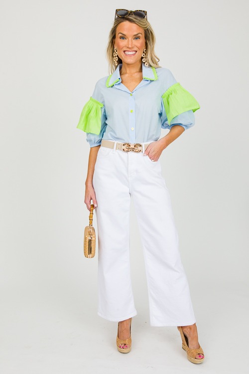 Colorblock Pleats Button Up, Bl - 0319-45h.jpg