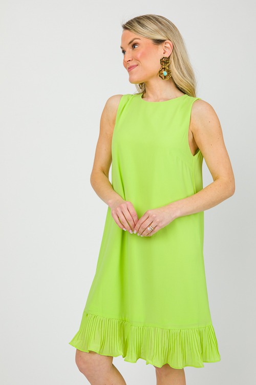 Pleat Hem Shift Dress, Lime - 0328-131.jpg