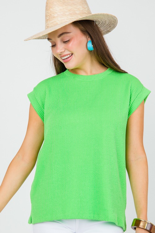 Rib Texture Tee, Green - 0401-17-2.jpg