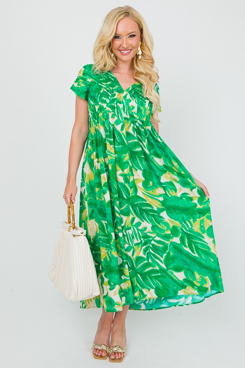 Printed Pintuck Midi, Green - 0403-75.jpg