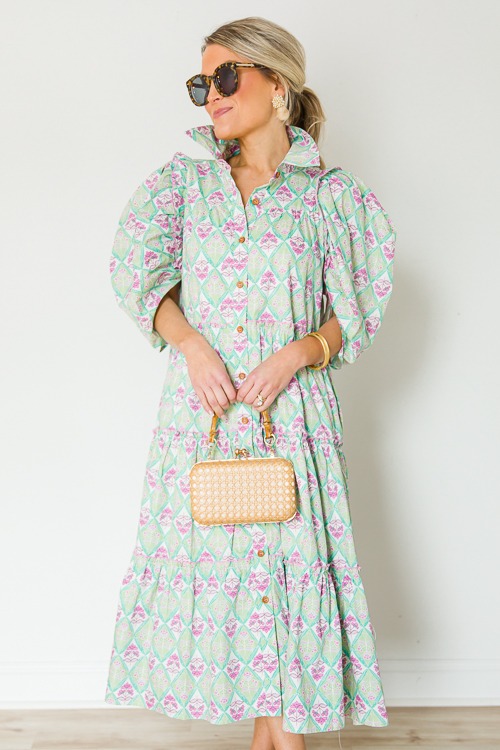 Paris Floral Button Up Midi, Green - 0408-28.jpg