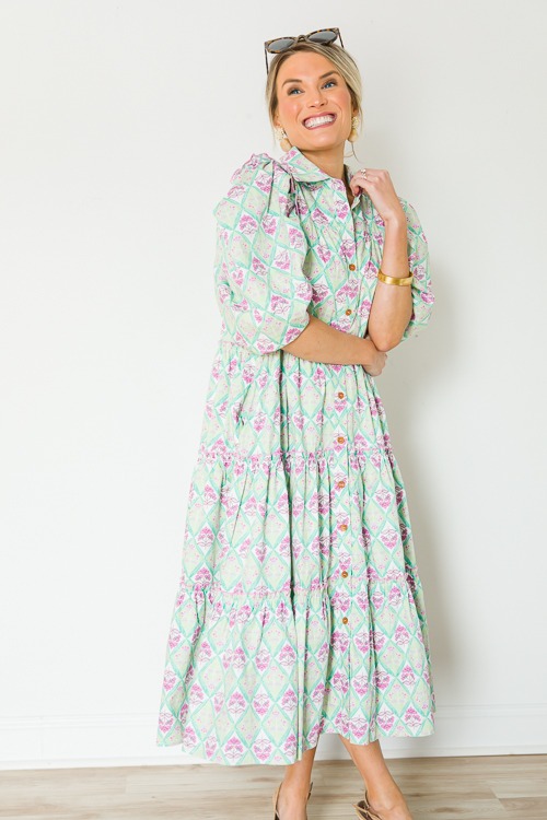 Paris Floral Button Up Midi, Green - 0408-30.jpg