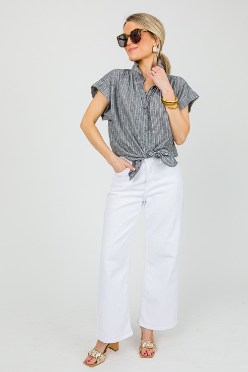 Pinstripe Linen Button Top, Black - 0412-120.jpg