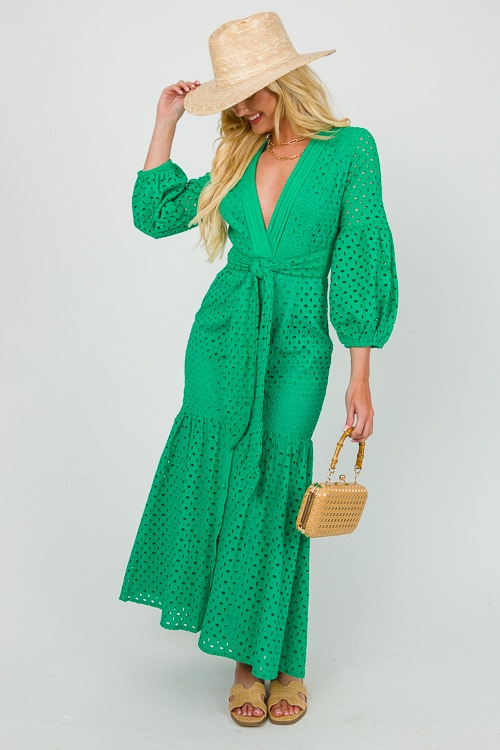 Eyelet Tie Waist Maxi, Green - 0412-126.jpg