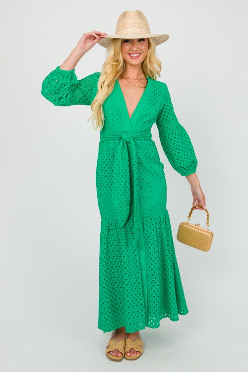 Eyelet Tie Waist Maxi, Green - 0412-130.jpg