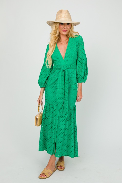 Eyelet Tie Waist Maxi, Green - 0412-131.jpg