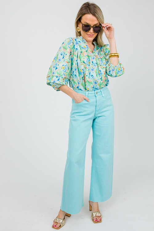 Olivia Wide Leg Jeans, Turquoise - 0415-118h.jpg