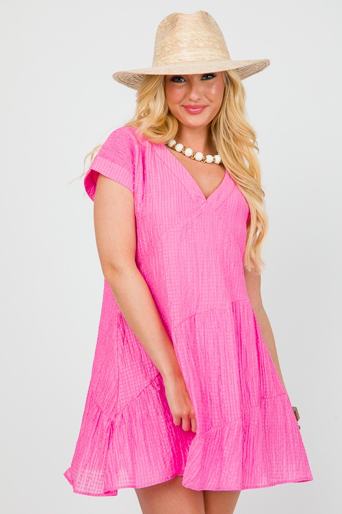 Textured Tiers Dress, Hot Pink - 0415-67.jpg