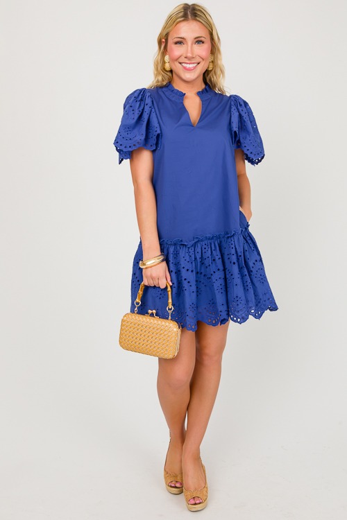 Eyelet Trim Poplin Dress, Navy - 0416-64p.jpg