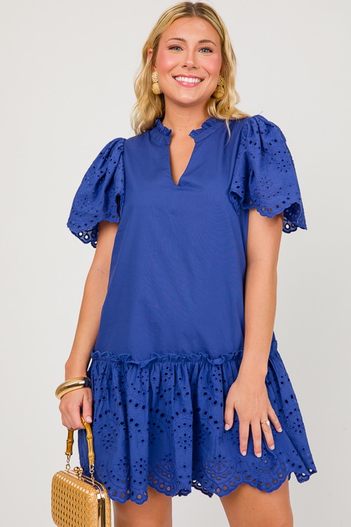 Eyelet Trim Poplin Dress, Navy - 0416-65h.jpg