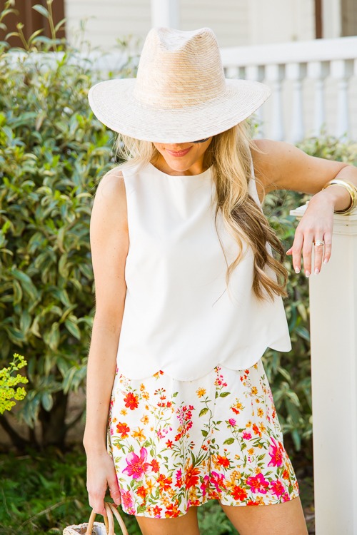 Field Of Flowers Shorts, Ivory Red - 0419-206p.jpg