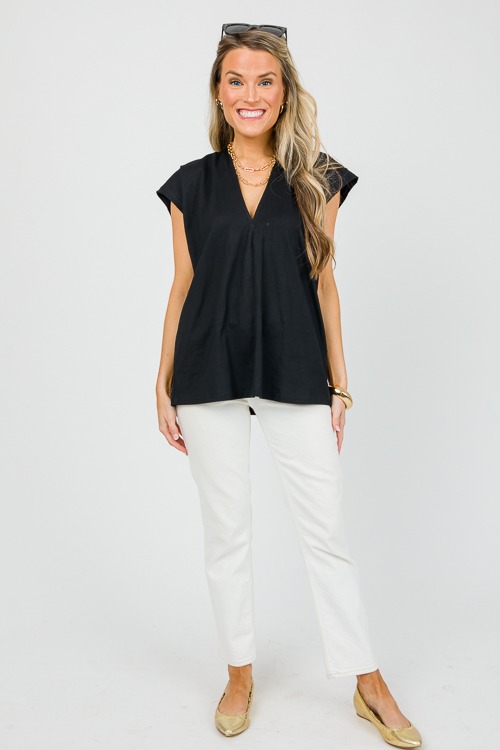 Knit V-Neck Top, Black - 0422-80.jpg