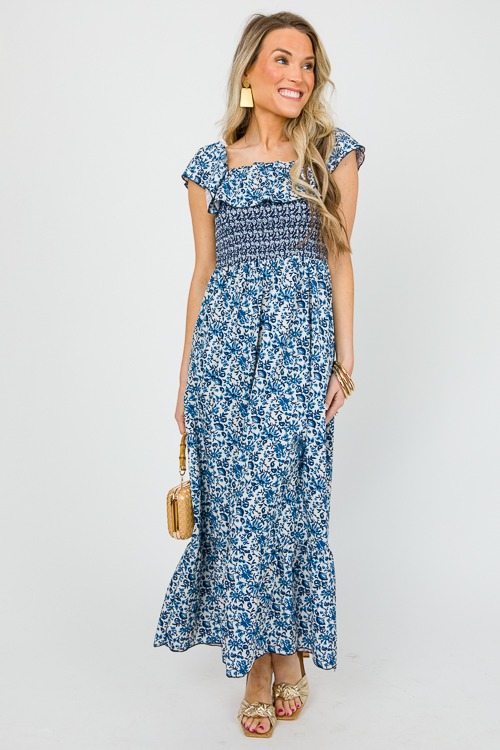 Off Shoulder Smock Maxi, Blue Floral - 0426-51h.jpg