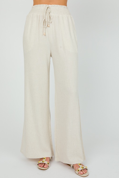 Smock Waist Linen Pants, Natural - 0502-124.jpg