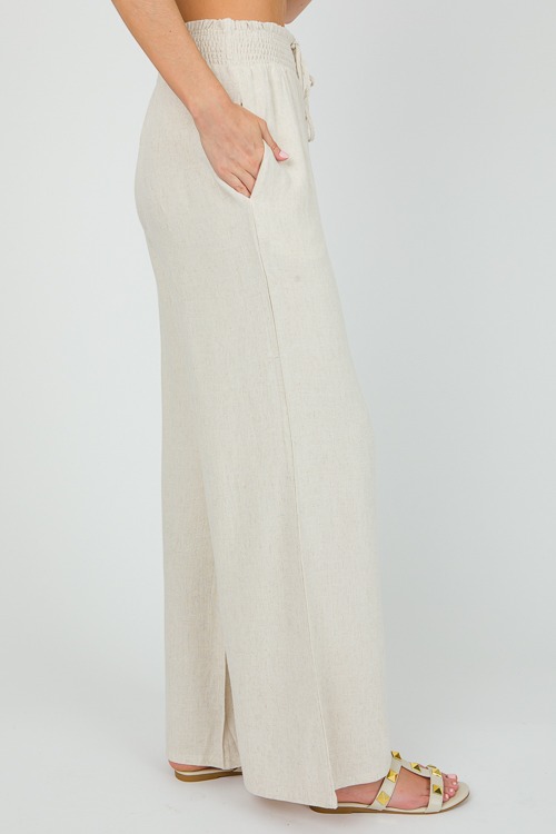 Smock Waist Linen Pants, Natural - 0502-127.jpg