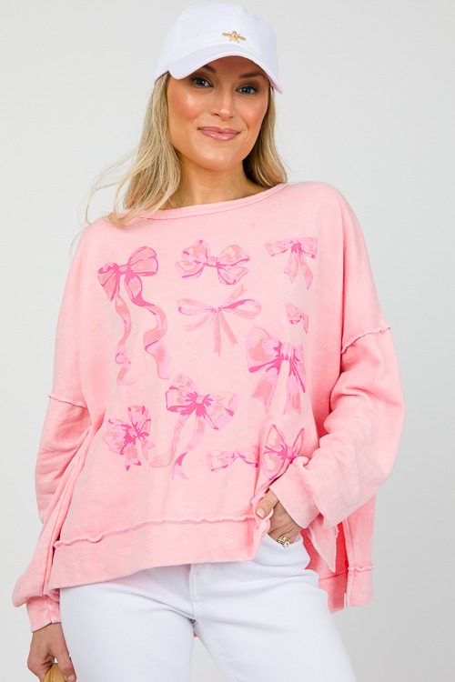 Bow Print Sweatshirt, Pink - 0503-152.jpg