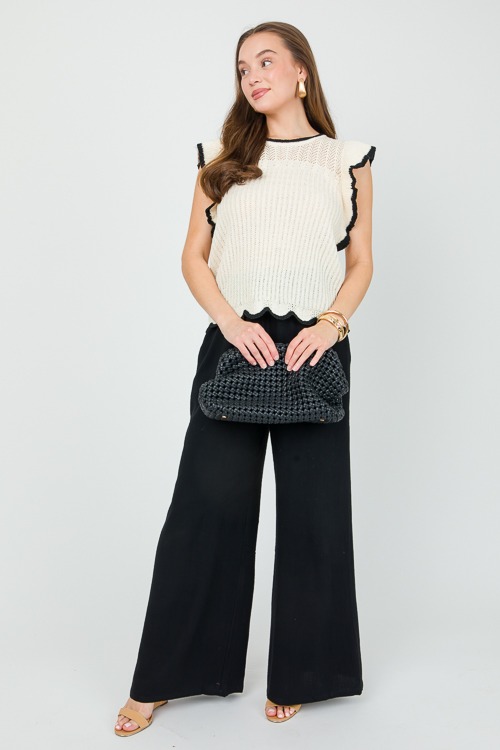 Smock Waist Linen Pants, Black - 0506-50h.jpg