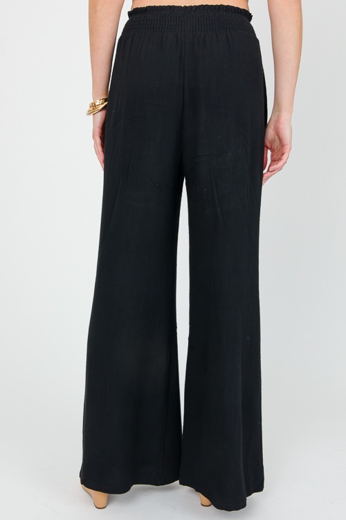 Smock Waist Linen Pants, Black - 0506-52.jpg