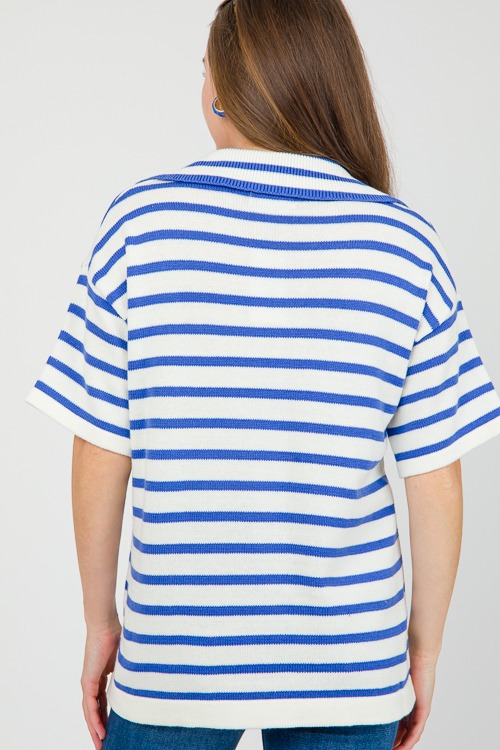 Short Sleeve Sweater, Blue Stri - 0508-75h.jpg