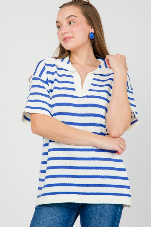 Short Sleeve Sweater, Blue Stri - 0508-76.jpg