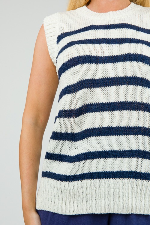 Greyson Sweater Tank, White/Navy - 0516-105.jpg