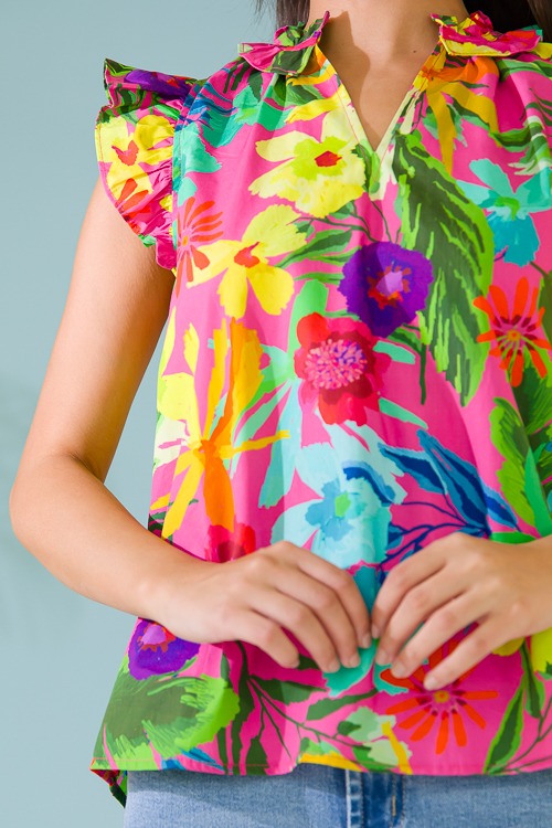 Tropical Floral Top, Hot Pink - 0517-137.jpg