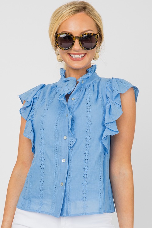 Eyelet Button Top, Blue - 0610-141p.jpg