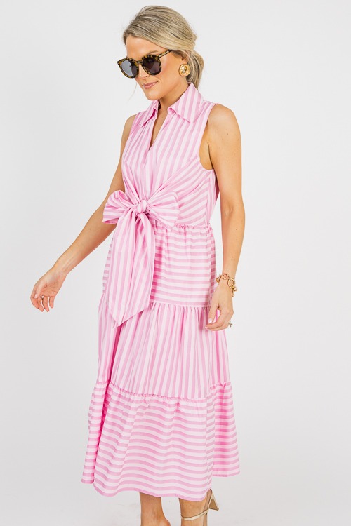 Tie Front Stripe Midi, Pink - 0612-58.jpg