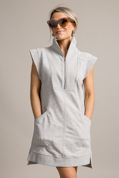 Sporty Half Zip Dress, H. Grey - 0620-99p.jpg