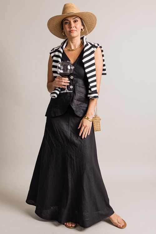 Linen Maxi Skirt, Black - 0621-280.jpg