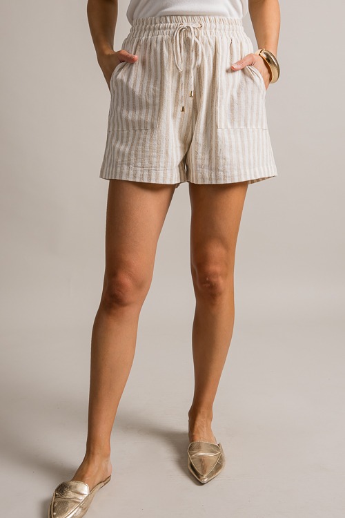 Striped Linen Shorts, Natural - 0621-306p.jpg