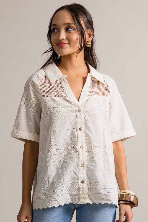 Eyelet Design Button Up, Natural - 0621-520.jpg